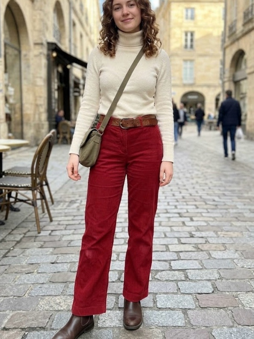 Tommy Hilfiger Red Corduroy Straight Wide Leg Pants Boho Cottagecore Preppy